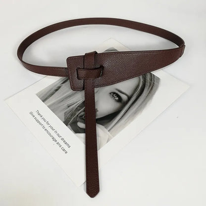 Designer Belts For Women High Quality Knot Soft Pu Leather Long Waistband Female Waist Wide Coat Corset Belt Cummerbunds