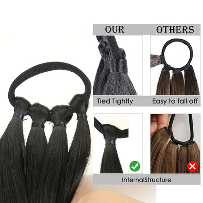 DIY Ponytail Extensions Synthetic Boxing Braids Ponytail Hair Rope For Women High Temperature Fiber Black Brown Ponytail