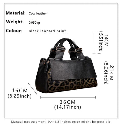 Top layer cowhide women's bag New high capacity leather handbag Women's bag Mom's one shoulder crossbody bag