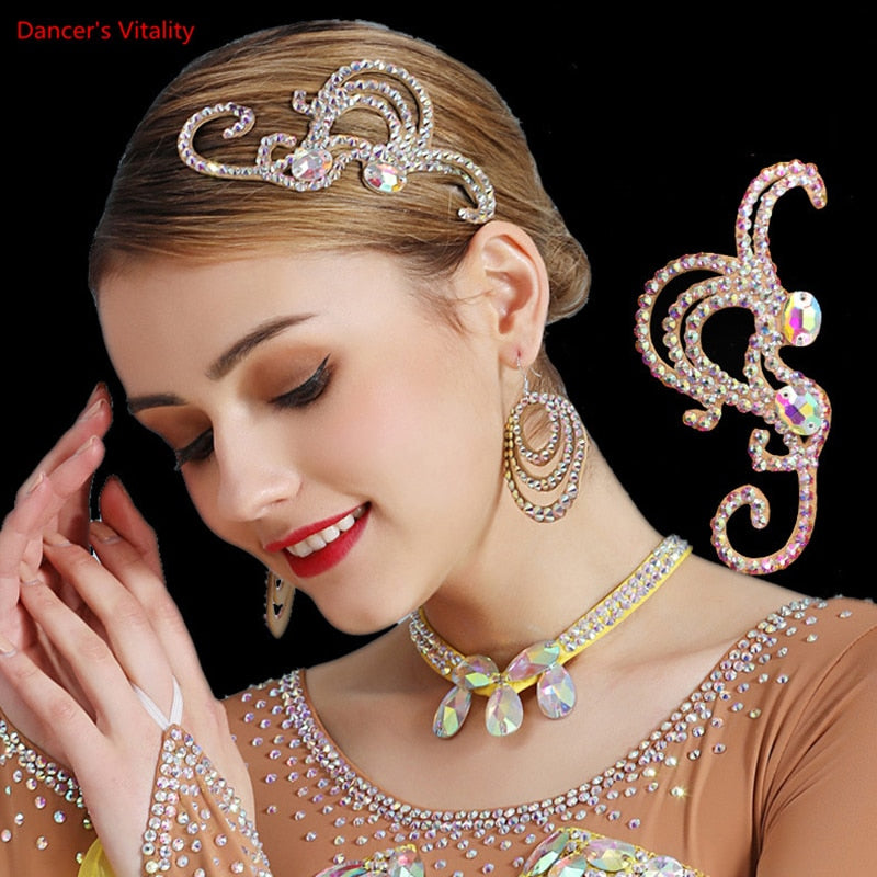 Belly Dance Latin Dance Ballroom Dance Headdress Handmade Cowhide Bottom Luxury Oriental dance Dance Headdress